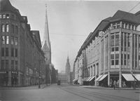 Mönckebergstraße, Blick zum Rathaus. Hamburg 1913